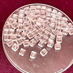 Lot of 73 6mm Pink Cubed beads